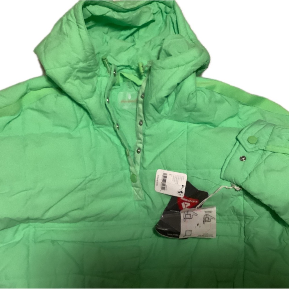 Free People PIPPA PUFFER HOODED PACKABLE PULLOVER GREEN JACKET (Size L) $120.00 - Picture 4 of 10